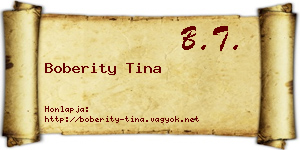 Boberity Tina névjegykártya